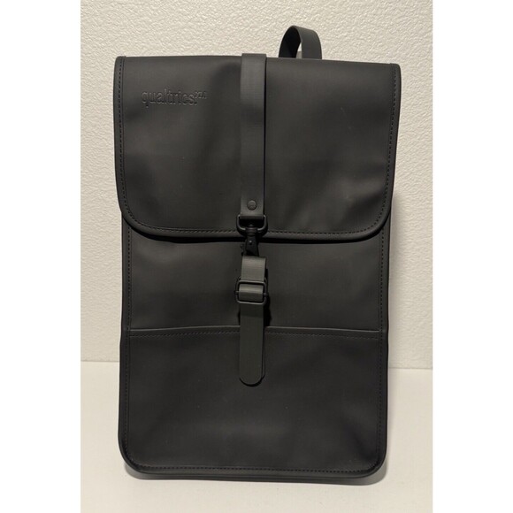 RAINS Slim Laptop Backpack Black Qualtrics Waterproof Rubber Work Commuter